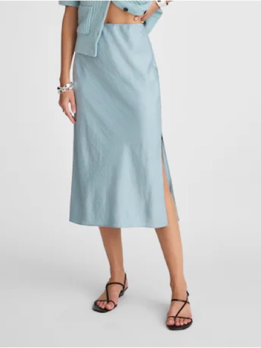 Madewell NWT Satin Midi Slip Skirt